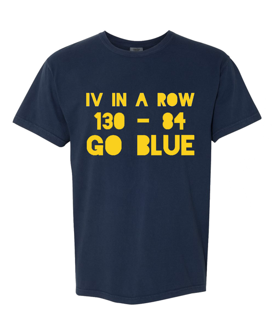 IV in a Row 130 - 84 Go Blue - T-Shirt - Navy Blue